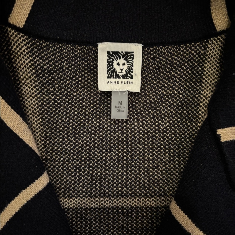 Anne Klein Black and tan sweater coat - Picture 4 of 5